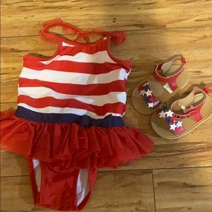 Toddler swim suit, sandals included